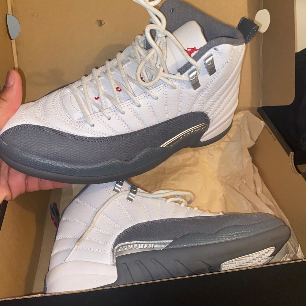 jordan white dark grey 12
